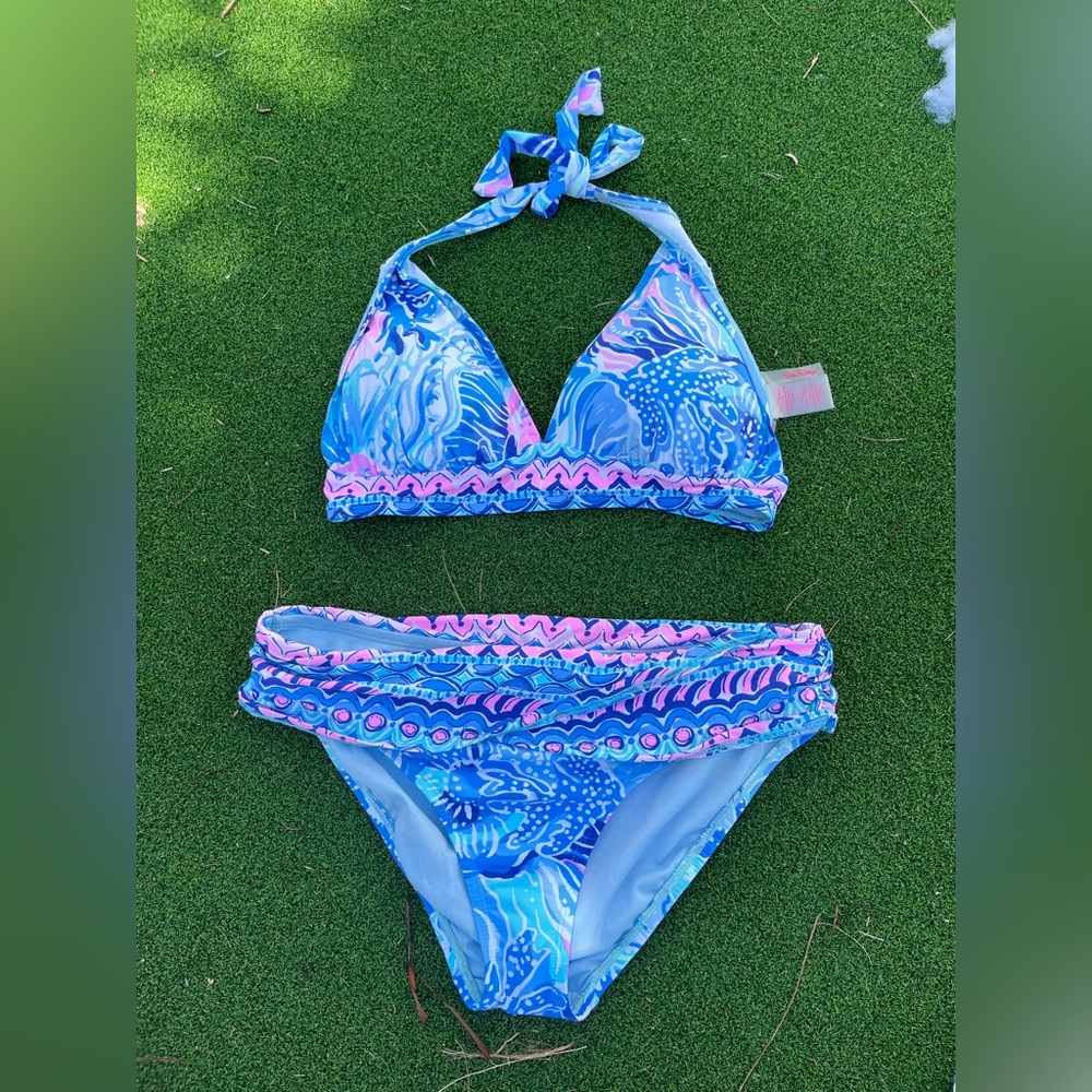 Lilly Pulitzer  Swimwear Set in Blue and Pink